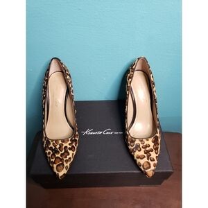 Kenneth Cole Bon-Together Leopard Calfhair Heels Size 6.5